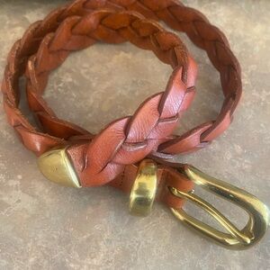 Vintage Zele Solid Brass Buckle with Brown Leather